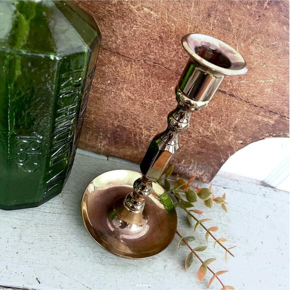 Vintage Brass Candlestick Baldwin Forged in America Hollywood Regency ONE - Picture 1 of 5